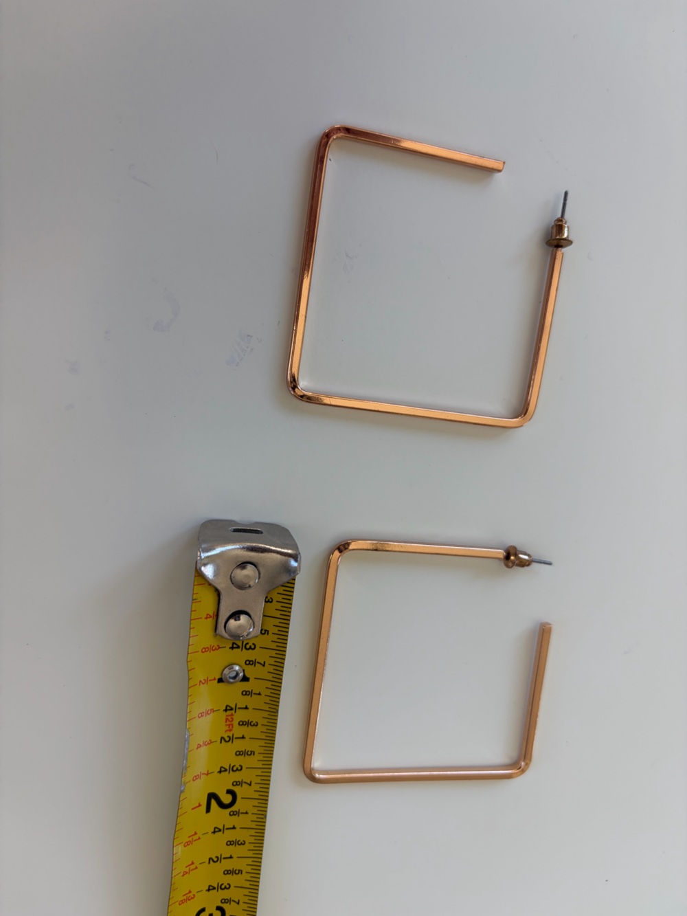 Square Gold Tone Hoops - Picture 5 of 7